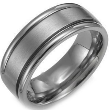 (Wholesale)Tungsten Carbide Double Groove Ring - TG1927