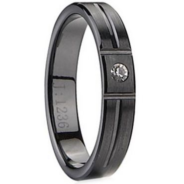 (Wholesale)Black Tungsten Carbide Ring - TG2045