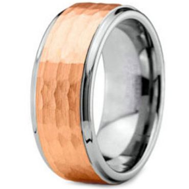 (Wholesale)Tungsten Carbide Hammered Ring - TG2798