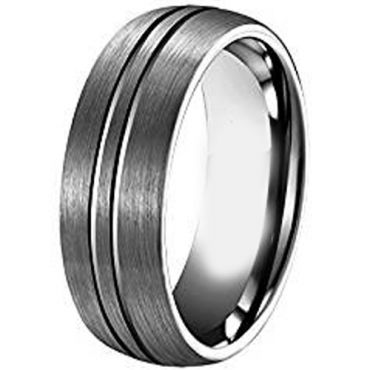 (Wholesale)Tungsten Carbide Double Groove Ring - TG2823AA