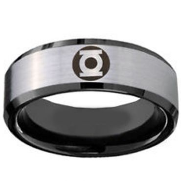 (Wholesale)Tungsten Carbide Green Lantern Ring - TG3212