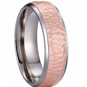 (Wholesale)Tungsten Carbide Hammered Ring - TG3488AA