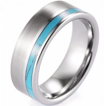 (Wholesale)Tungsten Carbide Imitate Turquoise Ring-3496A