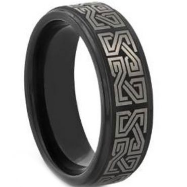 (Wholesale)Black Tungsten Carbide Celtic Ring - TG3546