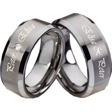 (Wholesale)Tungsten Carbide Ring With Custom Engraving-3557