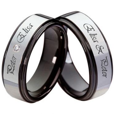 (Wholesale)Tungsten Carbide Ring With Custom Engraving-3562