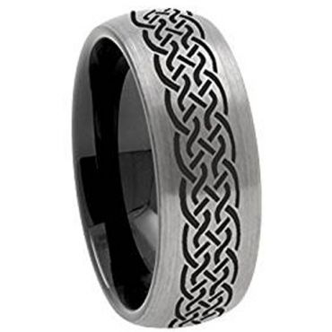 (Wholesale)Tungsten Carbide Dome Celtic Ring - 3643