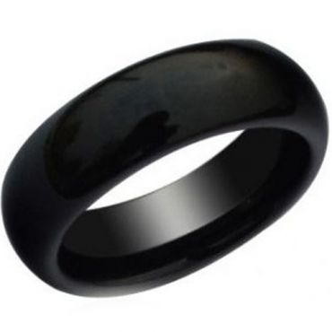 (Wholesale)Black Ceramic Dome Ring - TG3784