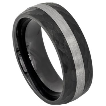 (Wholesale)Tungsten Carbide Hammered Ring - TG3960