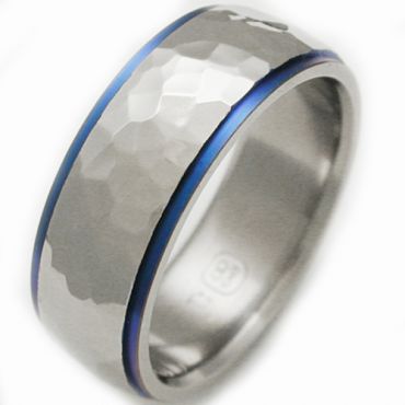 (Wholesale)Tungsten Carbide Hammered Ring - TG4080