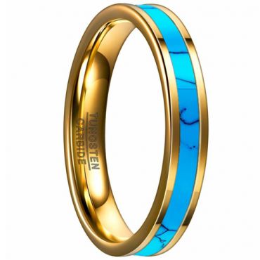 (Wholesale)Tungsten Carbide Imitate Turquoise Ring - TG4094