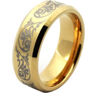 (Wholesale)Tungsten Carbide Beveled Edges Ring - TG4409AA