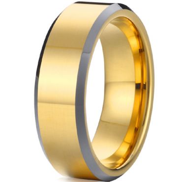 (Wholesale)Tungsten Carbide Beveled Edges Ring - TG2022A